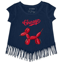 MLB Chicago Cubs Tiny Turnip Girls Youth Balloon Dog Fringe T-Shirt