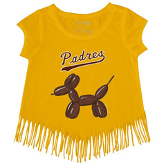 MLB San Diego Padres Tiny Turnip Girls Youth Balloon Dog Fringe T-Shirt