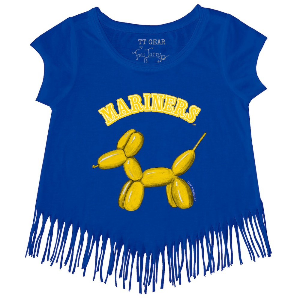MLB Seattle Mariners Tiny Turnip Girls Youth Balloon Dog Fringe T-Shirt
