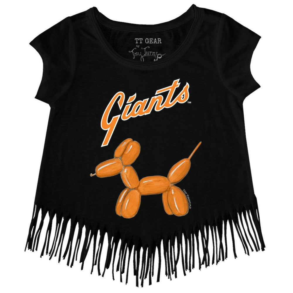 MLB San Francisco Giants Tiny Turnip Girls Youth Balloon Dog Fringe T-Shirt
