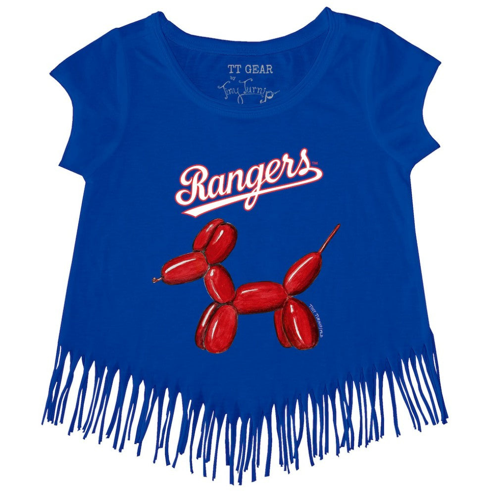 MLB Texas Rangers Tiny Turnip Girls Youth Balloon Dog Fringe T-Shirt
