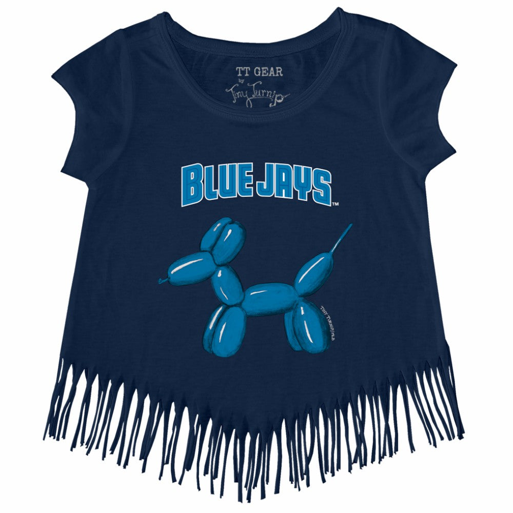 MLB Toronto Blue Jays Tiny Turnip Girls Youth Balloon Dog Fringe T-Shirt