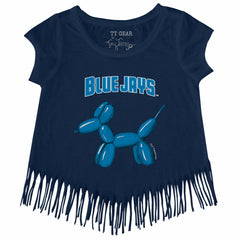 MLB Toronto Blue Jays Tiny Turnip Girls Youth Balloon Dog Fringe T-Shirt