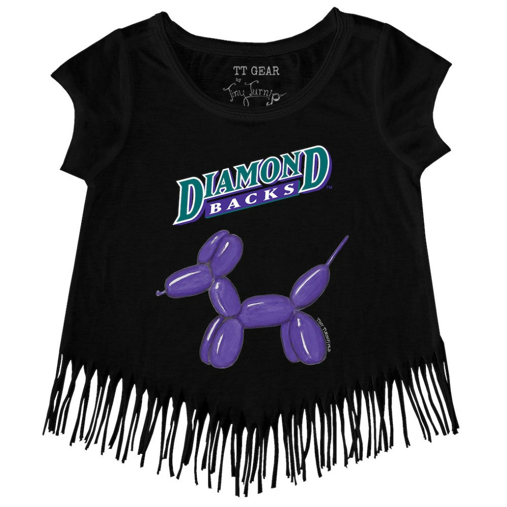 MLB Arizona Diamondbacks Tiny Turnip Girls Youth Balloon Dog Fringe T-Shirt