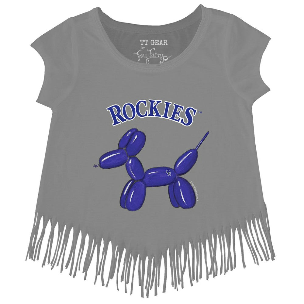 MLB Colorado Rockies Tiny Turnip Girls Youth Balloon Dog Fringe T-Shirt