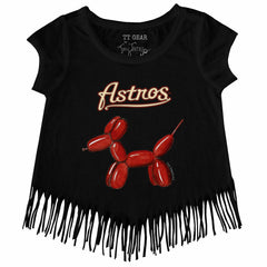MLB Houston Astros Tiny Turnip Girls Youth Balloon Dog Fringe T-Shirt