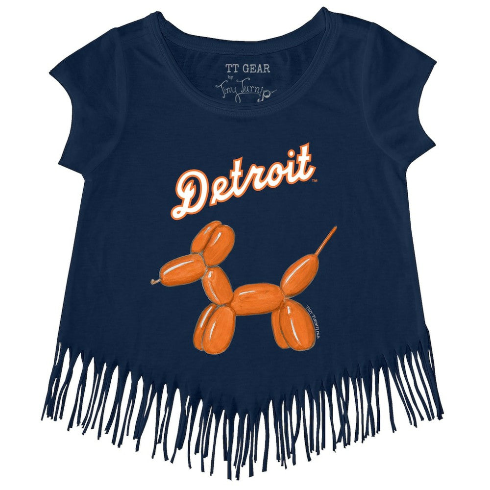 MLB Detroit Tigers Tiny Turnip Girls Youth Balloon Dog Fringe T-Shirt
