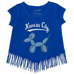 MLB Kansas City Royals Tiny Turnip Girls Youth Balloon Dog Fringe T-Shirt