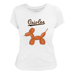 MLB Baltimore Orioles Tiny Turnip Women's Balloon Dog T-Shirt