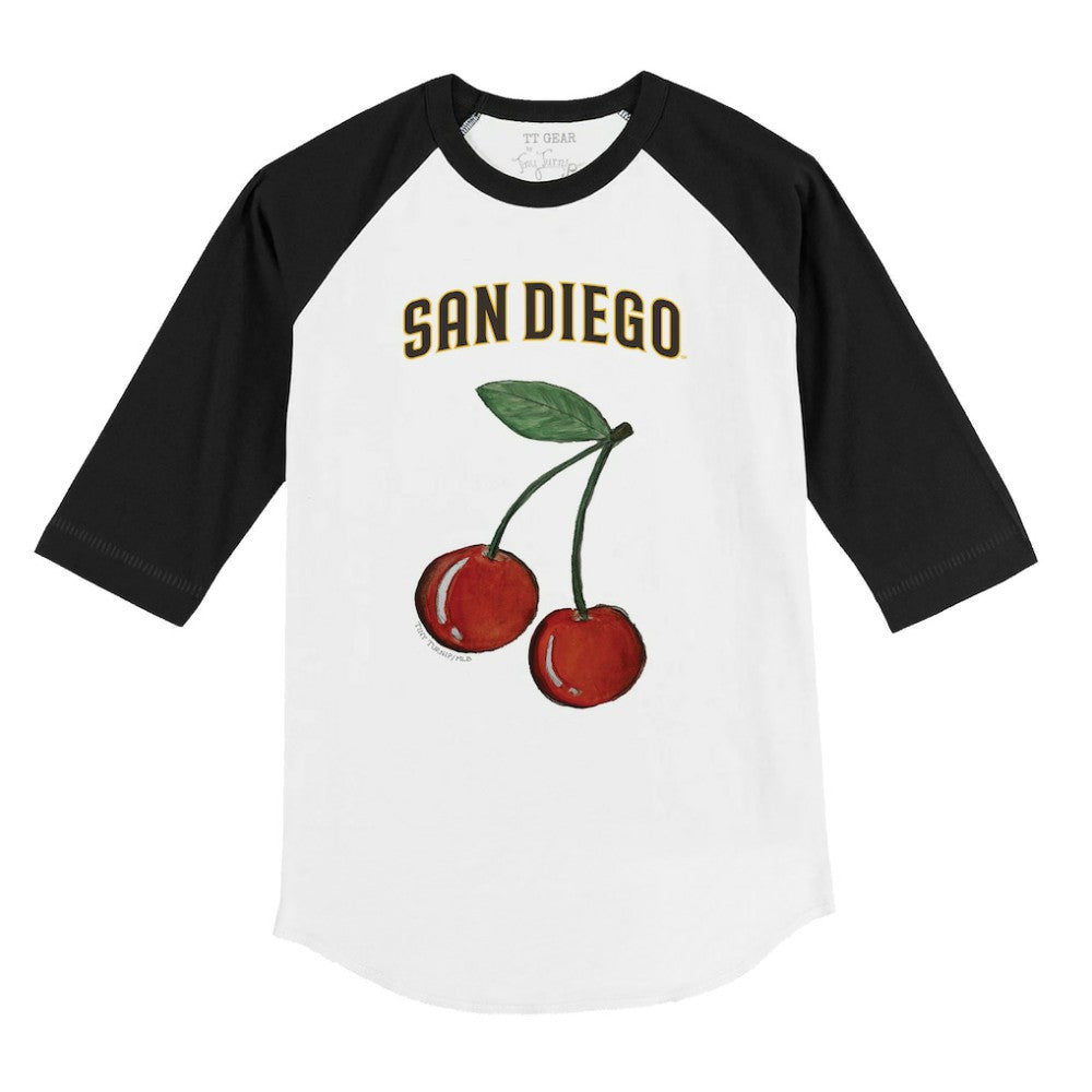 MLB San Diego Padres Tiny Turnip Youth Cherries 3/4-Sleeve Raglan Baseball T-Shirt