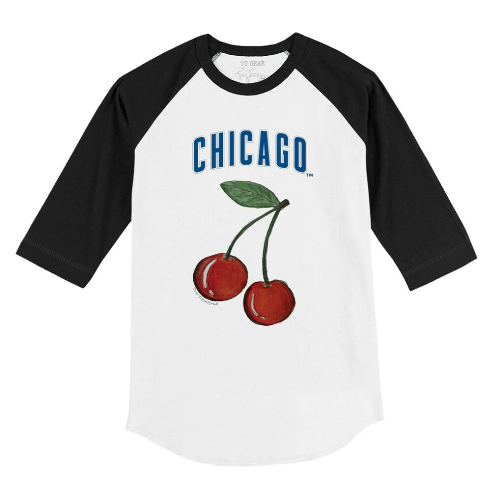 MLB Chicago Cubs Tiny Turnip Youth Cherries 3/4-Sleeve Raglan Baseball T-Shirt