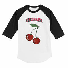 MLB Cincinnati Reds Tiny Turnip Youth Cherries 3/4-Sleeve Raglan Baseball T-Shirt