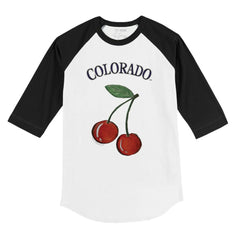 MLB Colorado Rockies Tiny Turnip Youth Cherries 3/4-Sleeve Raglan Baseball T-Shirt