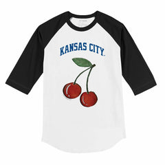 MLB Kansas City Royals Tiny Turnip Youth Cherries 3/4-Sleeve Raglan Baseball T-Shirt