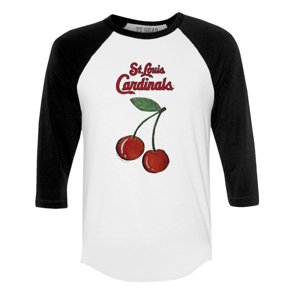 MLB St. Louis Cardinals Tiny Turnip Women's Cherries 3/4-Sleeve Raglan Baseball T-Shirt