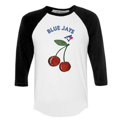 MLB Toronto Blue Jays Tiny Turnip Women's Cherries 3/4-Sleeve Raglan Baseball T-Shirt