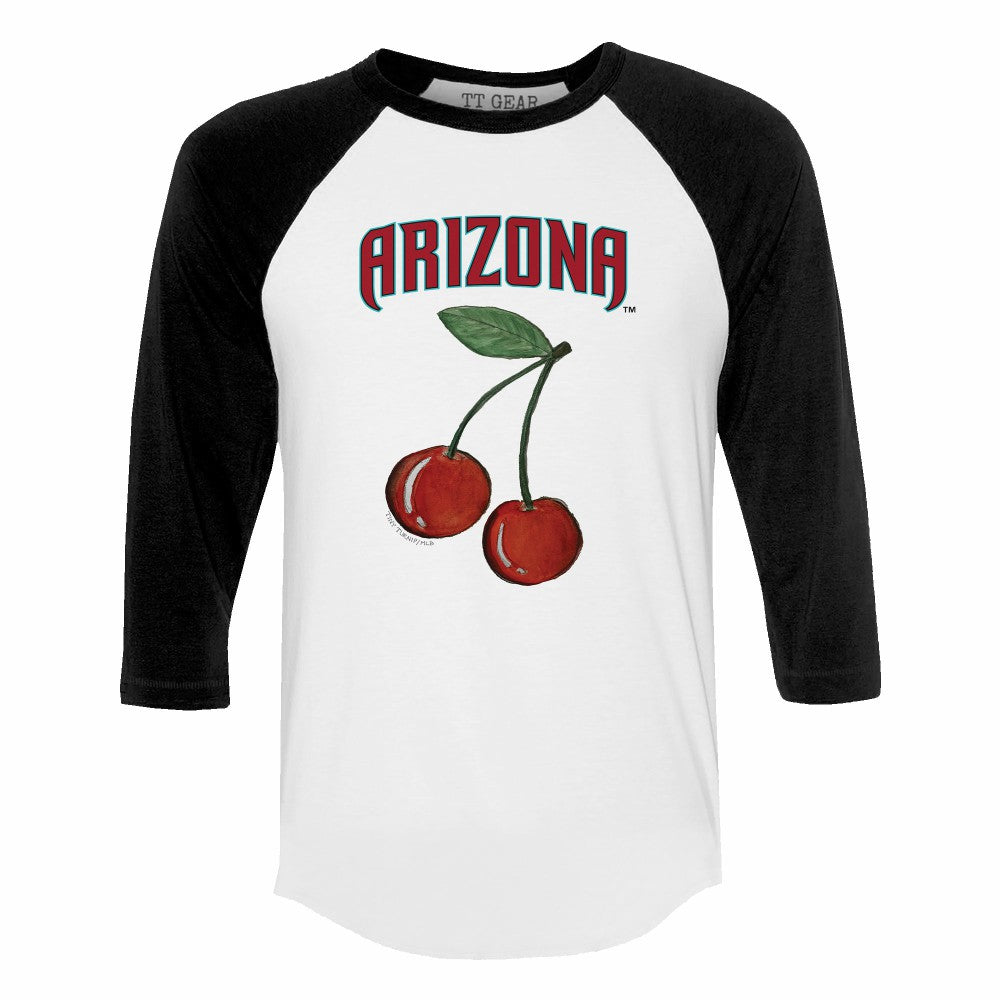 MLB Arizona Diamondbacks Tiny Turnip Women's Cherries 3/4-Sleeve Raglan Baseball T-Shirt