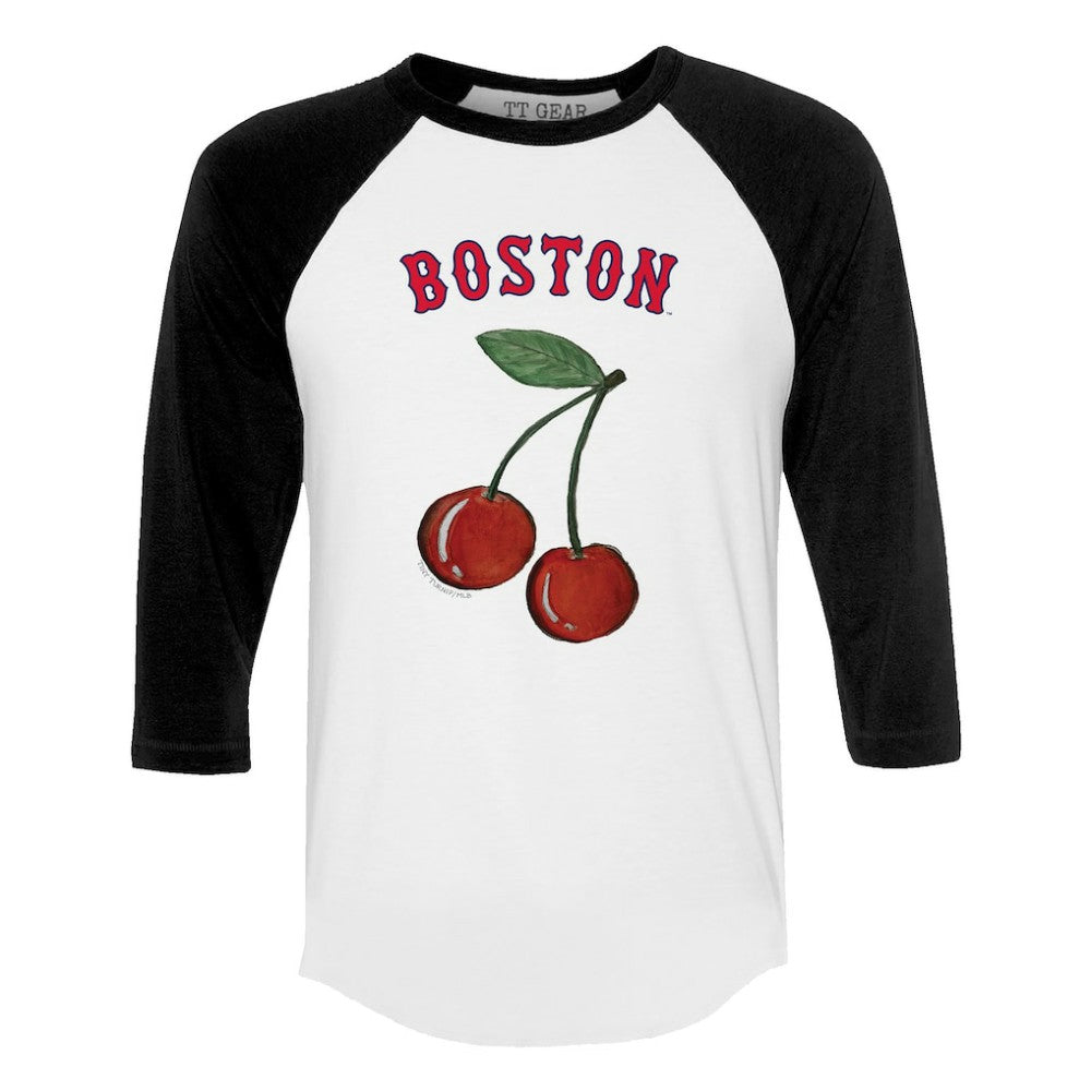 MLB Boston Red Sox Tiny Turnip Women's Cherries 3/4-Sleeve Raglan Baseball T-Shirt