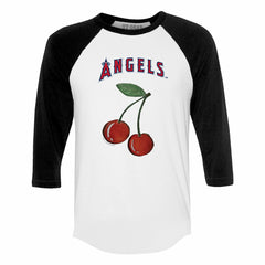 MLB Los Angeles Angels Tiny Turnip Women's Cherries 3/4-Sleeve Raglan Baseball T-Shirt