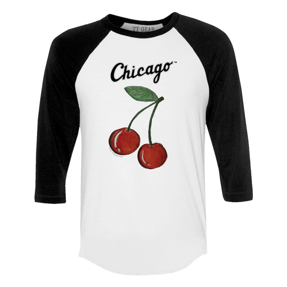 MLB Chicago White Sox Tiny Turnip Women's Cherries 3/4-Sleeve Raglan Baseball T-Shirt