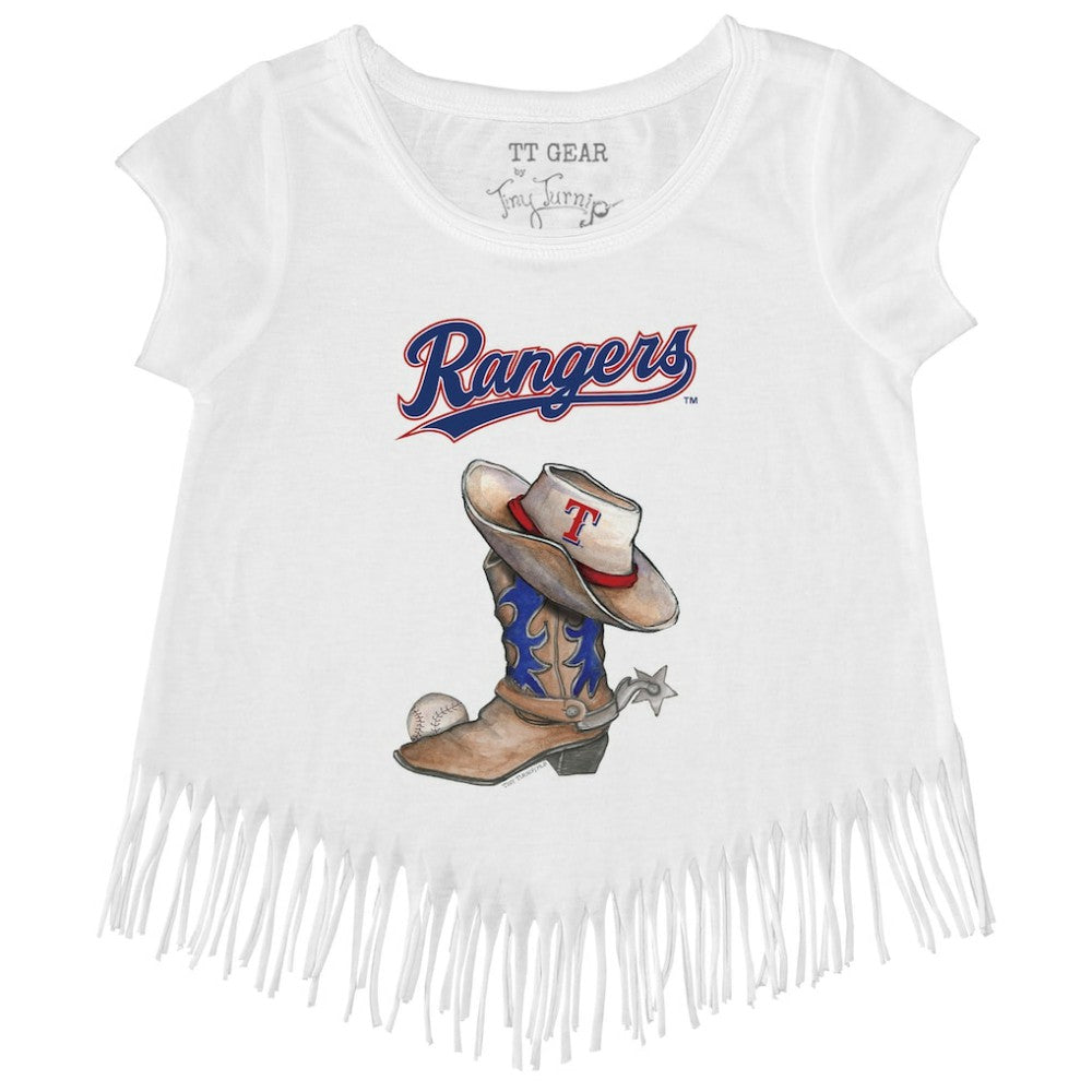 MLB Texas Rangers Tiny Turnip Girls Youth Cowboy Boot Fringe T-Shirt