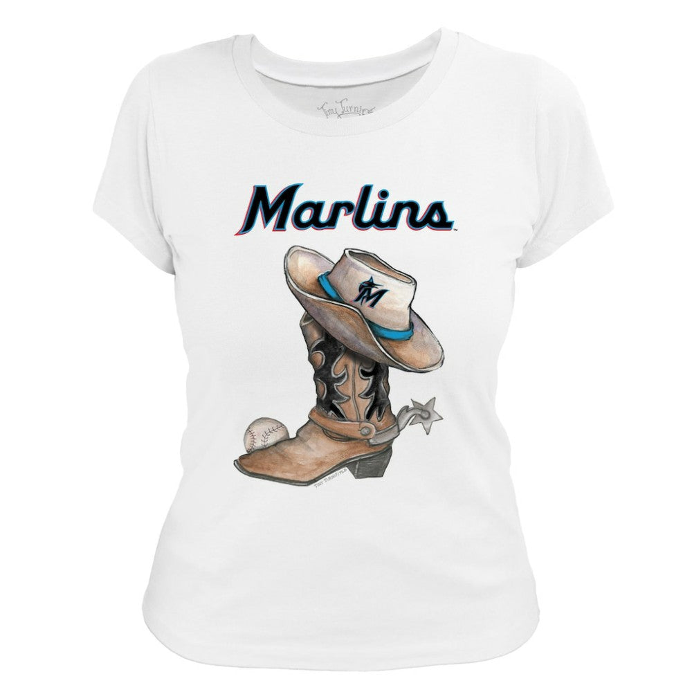MLB Miami Marlins Tiny Turnip Women's Cowboy Boot T-Shirt
