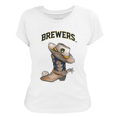 MLB Milwaukee Brewers Tiny Turnip Women's Cowboy Boot T-Shirt