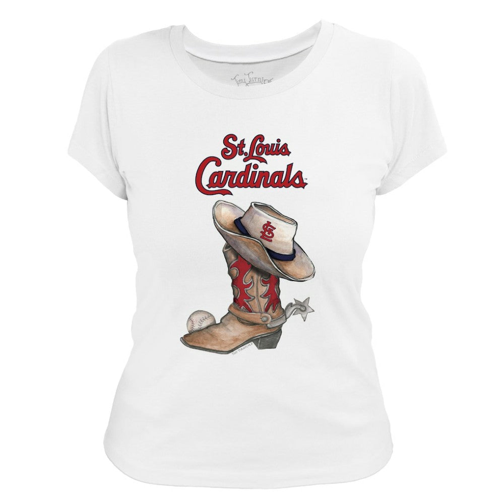 MLB St. Louis Cardinals Tiny Turnip Women's Cowboy Boot T-Shirt