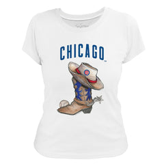 MLB Chicago Cubs Tiny Turnip Women's Cowboy Boot T-Shirt