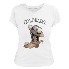 MLB Colorado Rockies Tiny Turnip Women's Cowboy Boot T-Shirt