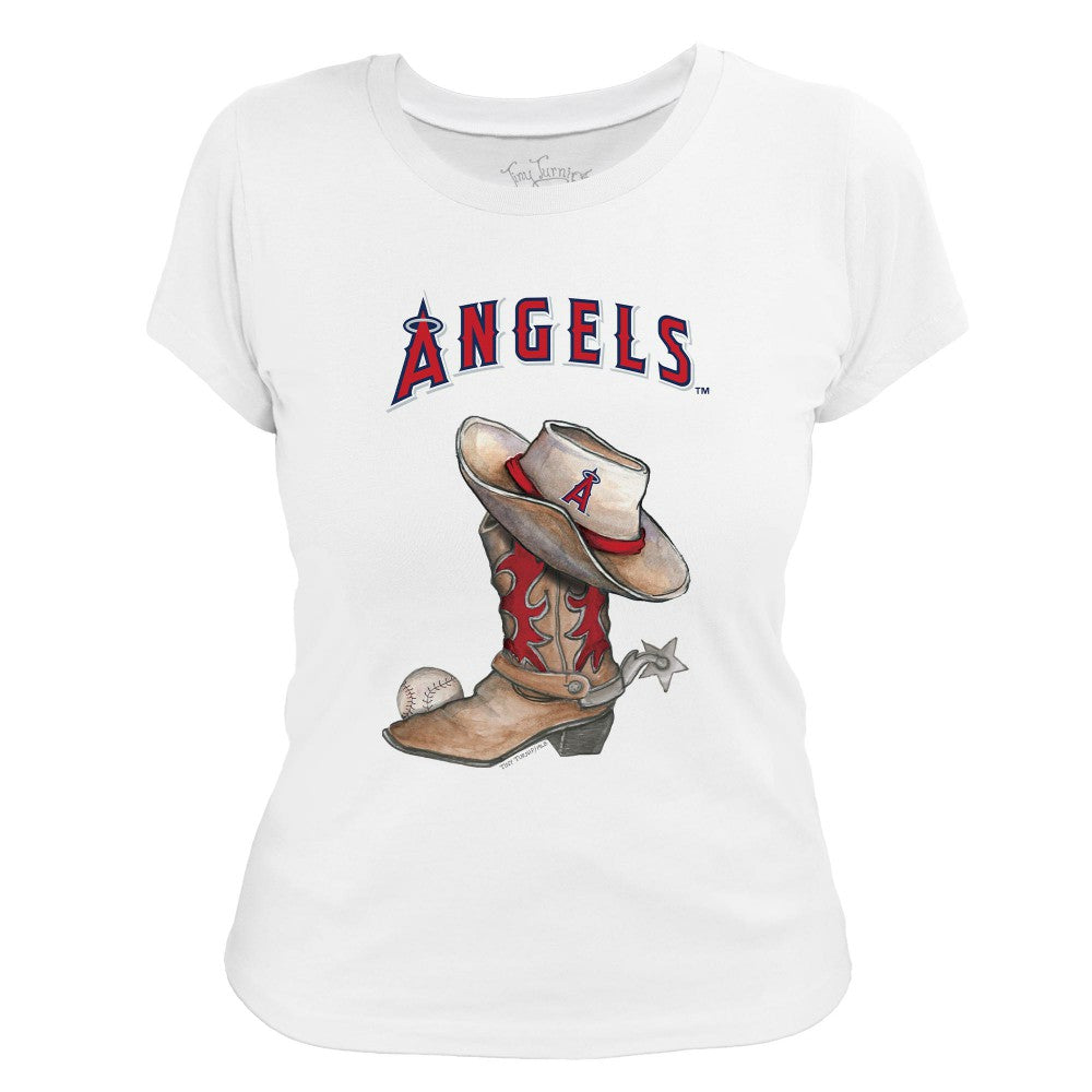 MLB Los Angeles Angels Tiny Turnip Women's Cowboy Boot T-Shirt