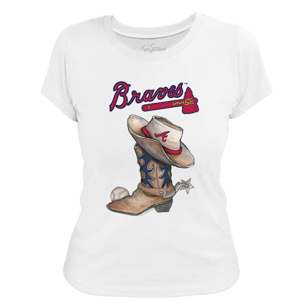 MLB Atlanta Braves Tiny Turnip Women's Cowboy Boot T-Shirt