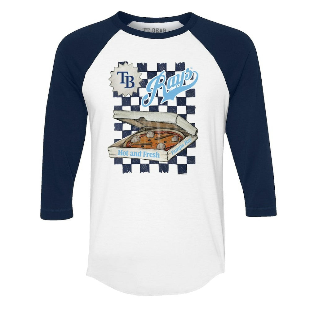 MLB Tampa Bay Rays Tiny Turnip Women's Pizza 3/4-Sleeve Raglan Baseball T-Shirt