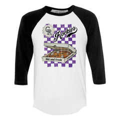 MLB Colorado Rockies Tiny Turnip Women's Pizza 3/4-Sleeve Raglan Baseball T-Shirt