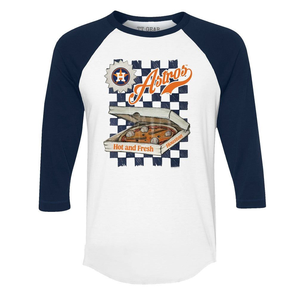 MLB Houston Astros Tiny Turnip Women's Pizza 3/4-Sleeve Raglan Baseball T-Shirt