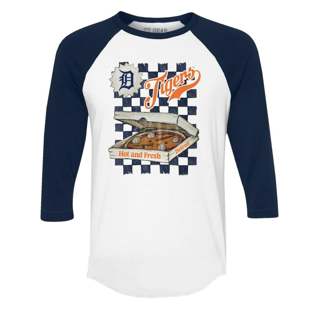 MLB Detroit Tigers Tiny Turnip Women's Pizza 3/4-Sleeve Raglan Baseball T-Shirt