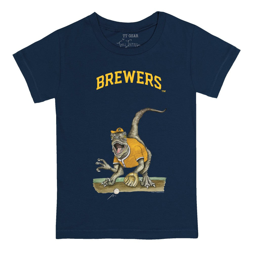 MLB Milwaukee Brewers Tiny Turnip Youth Velociraptor T-Shirt