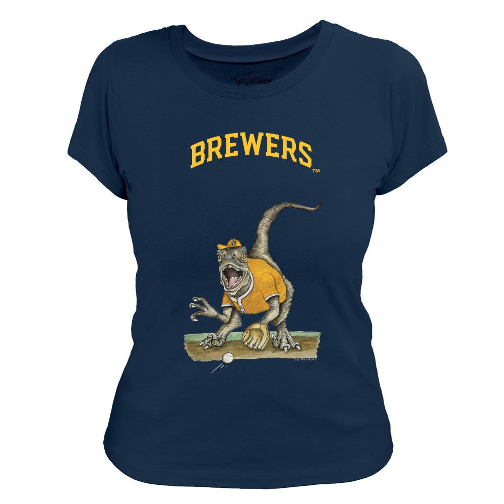 MLB Milwaukee Brewers Tiny Turnip Women's Velociraptor T-Shirt
