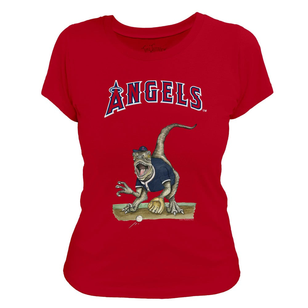 MLB Los Angeles Angels Tiny Turnip Women's Velociraptor T-Shirt