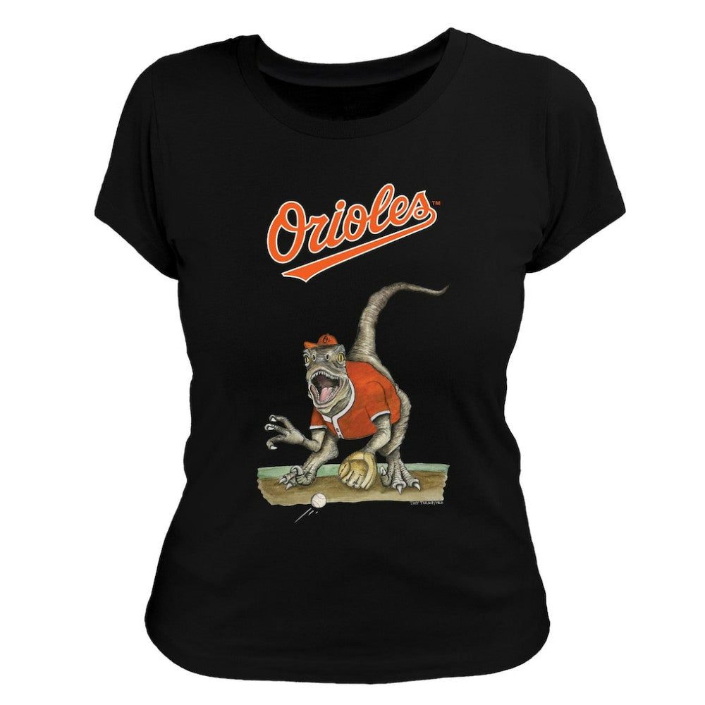 MLB Baltimore Orioles Tiny Turnip Women's Velociraptor T-Shirt
