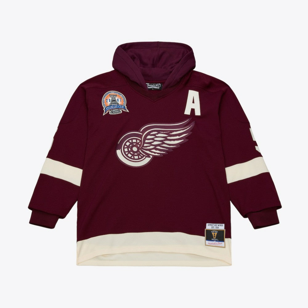 NHL Crimson Detroit Red Wings Mitchell & Ness x Just Don Jersey Hoodie