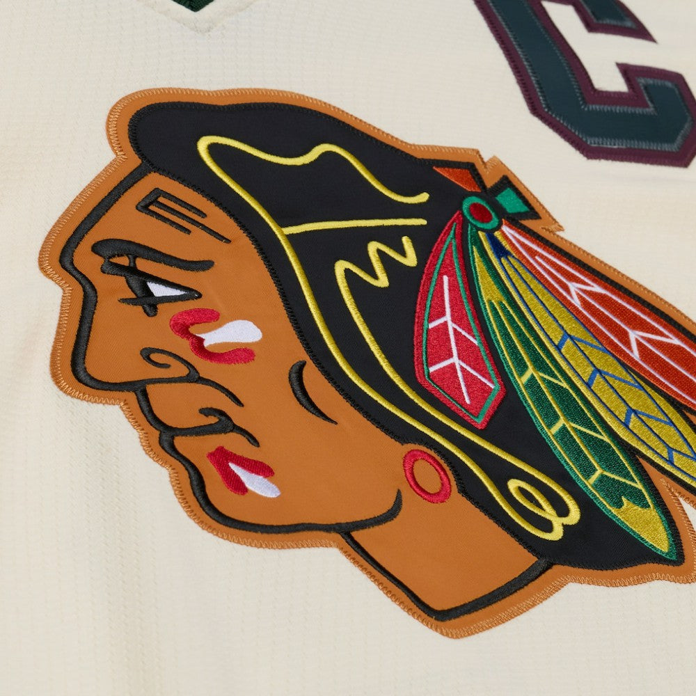 NHL Cream Chicago Blackhawks Mitchell & Ness x Just Don Jersey Hoodie