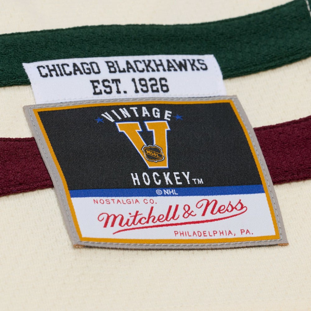 NHL Cream Chicago Blackhawks Mitchell & Ness x Just Don Jersey Hoodie