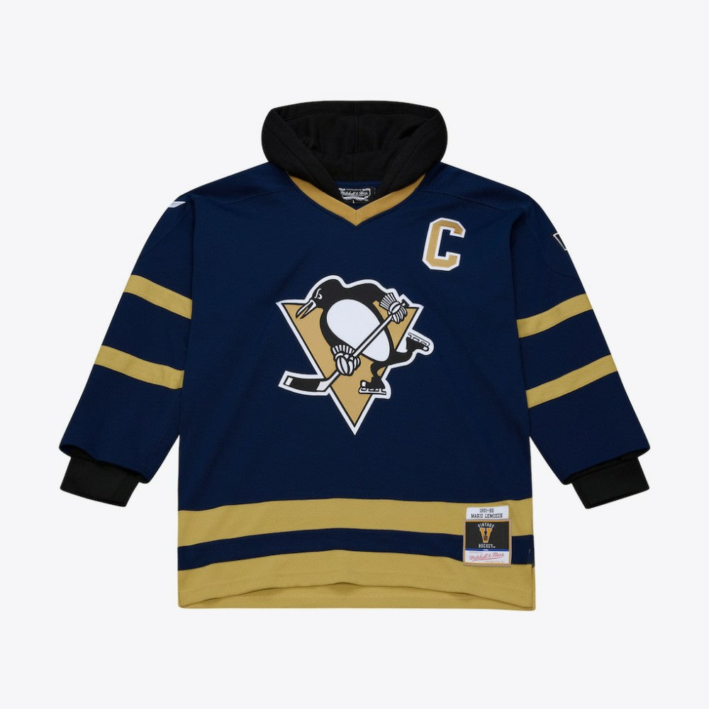 NHL Navy Pittsburgh Penguins Mitchell & Ness x Just Don Jersey Hoodie