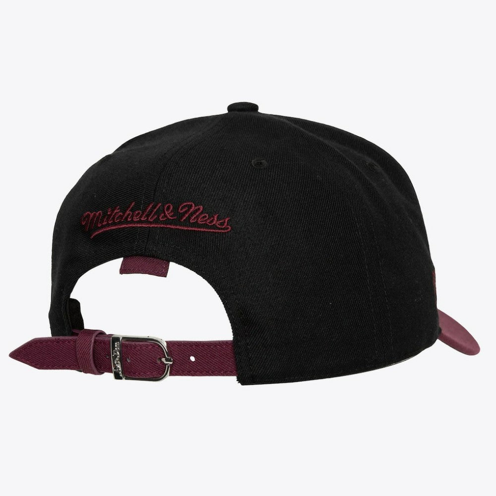 NHL Black/Maroon Detroit Red Wings Mitchell & Ness x Just Don Wave Script Pro Strapback Hat