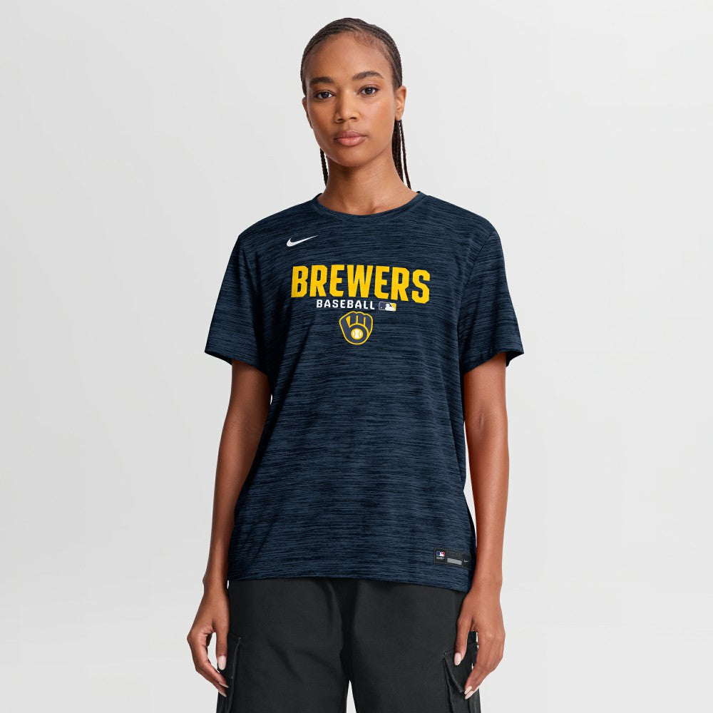 MLB Milwaukee Brewers Nike Women's Authentic Collection Velocity Dri-FIT T-Shirt