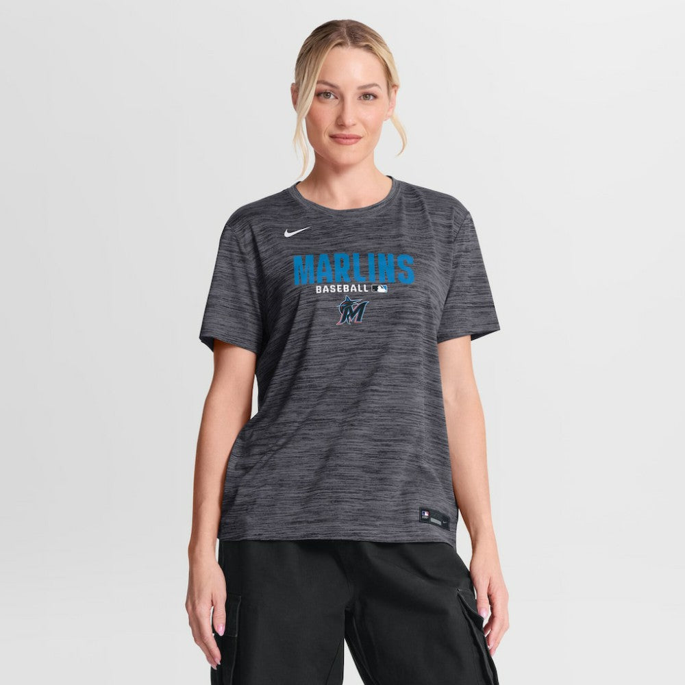 MLB Miami Marlins Nike Women's Authentic Collection Velocity Dri-FIT T-Shirt