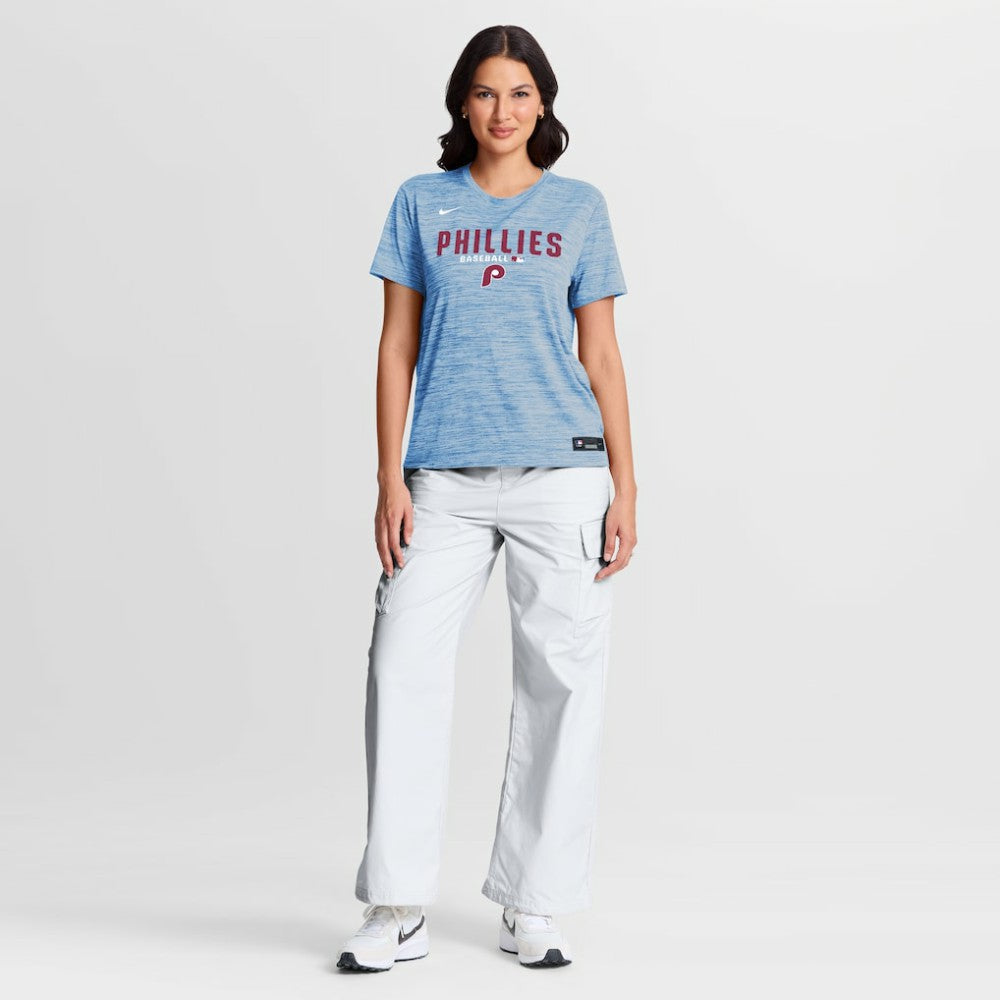 MLB Philadelphia Phillies Nike Women's Authentic Collection Alternate Logo Velocity Dri-FIT T-Shirt