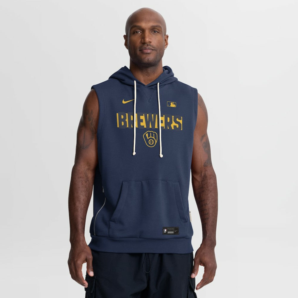 MLB Milwaukee Brewers Nike Authentic Collection Standard Issue Dri-FIT Sleeveless Hoodie