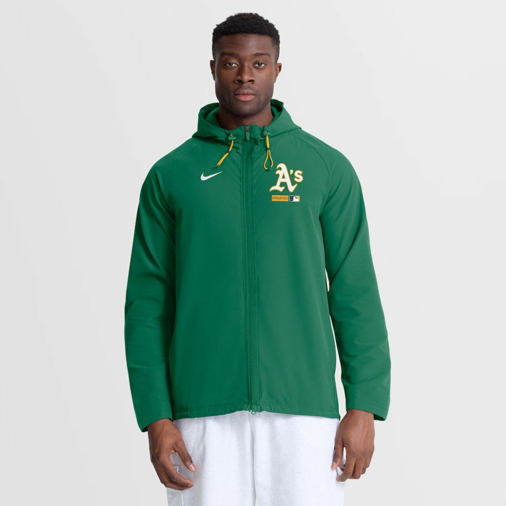 MLB Athletics Nike Authentic Collection Raglan Therma-FIT Full-Zip Hooded Jacket